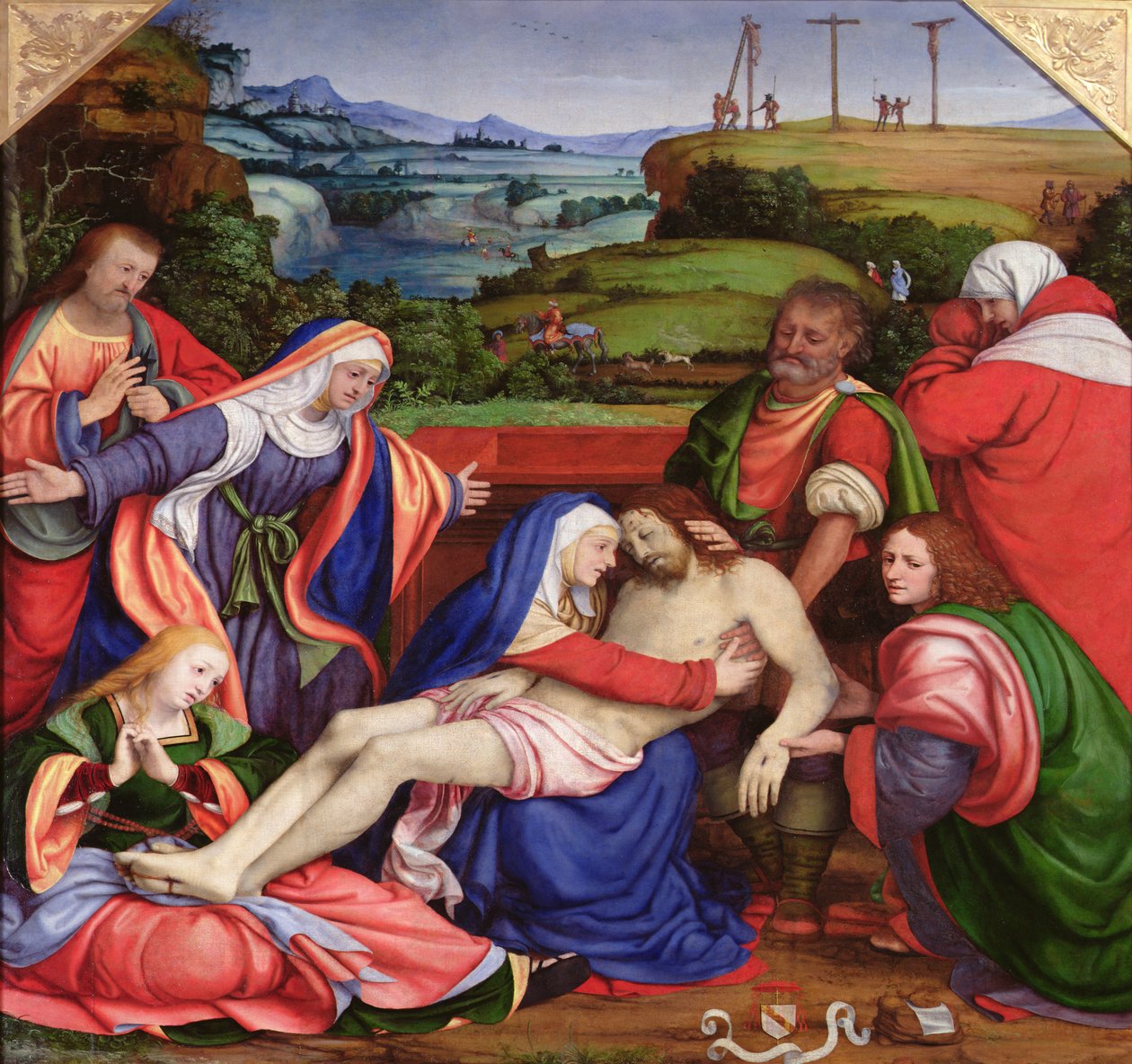 The Lamentation of Christ, ca. 1504-07 (olie på panel) af Andrea Solario