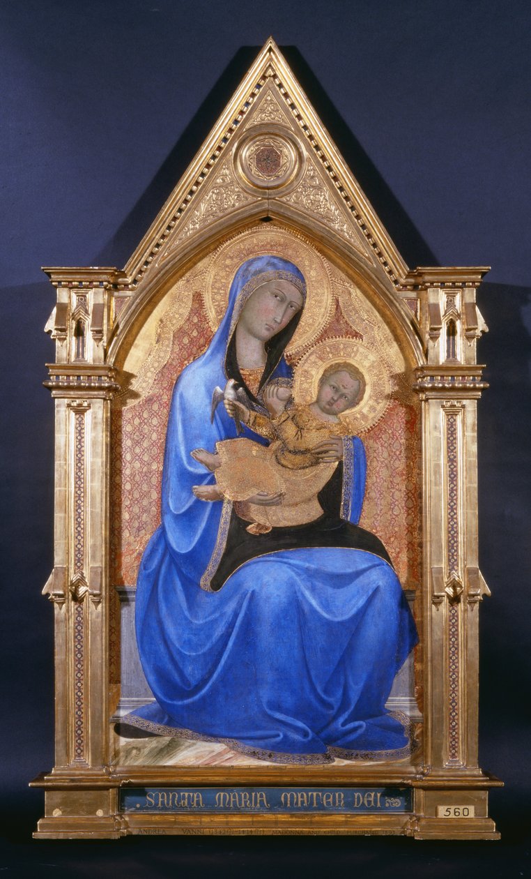 Jomfru og barn, ca. 1400 (tempera med guld på panel) af Andrea Vanni