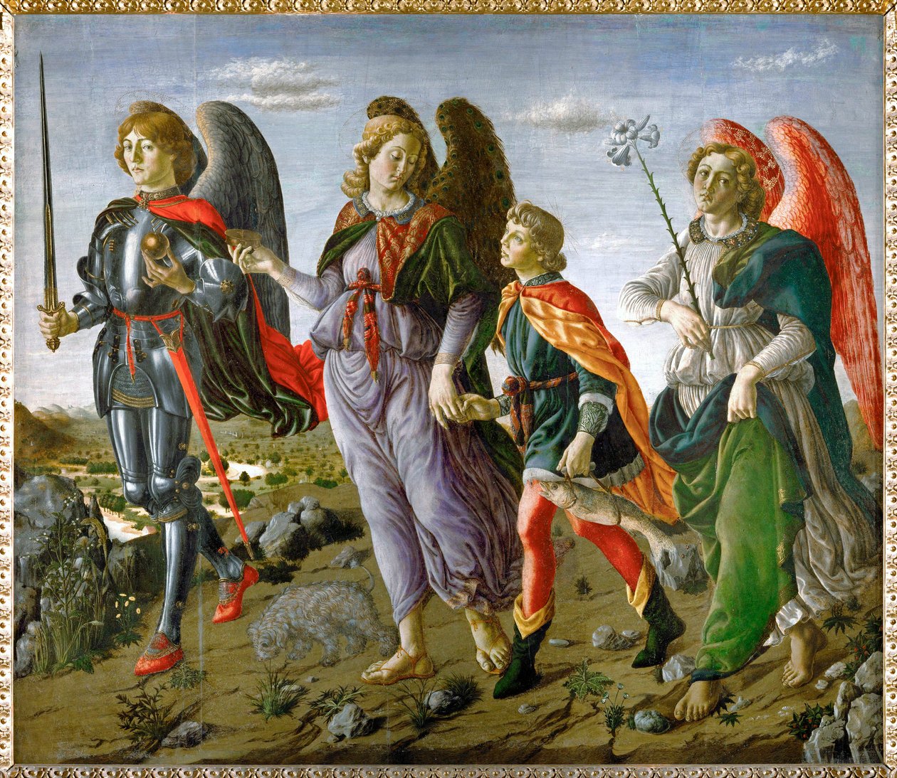 Tobias og englen Tempera på (tempera på træ) af Andrea del (1435-88) Francesco Botticini & Verrocchio
