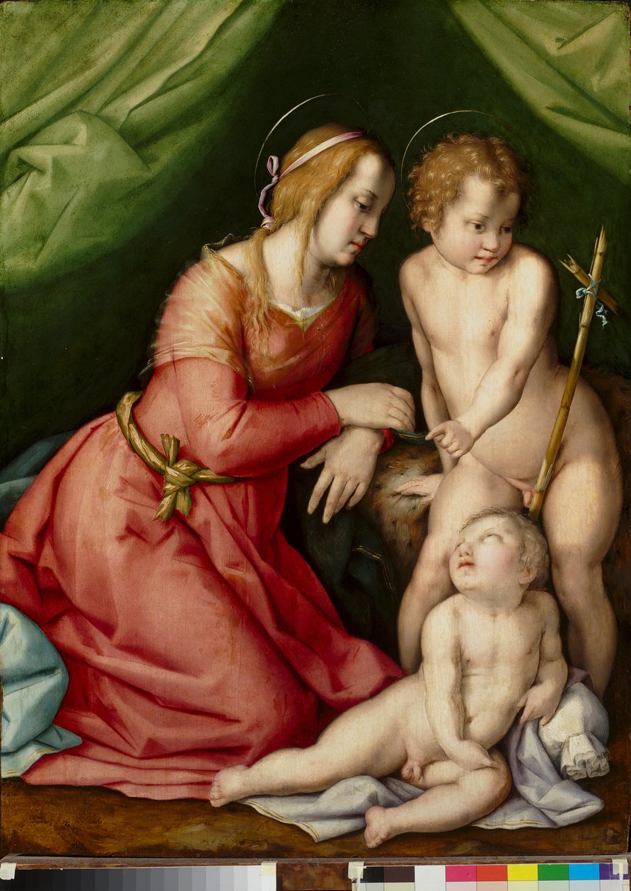 Madonna og barn med Saint John af Andrea del (workshop of) Sarto