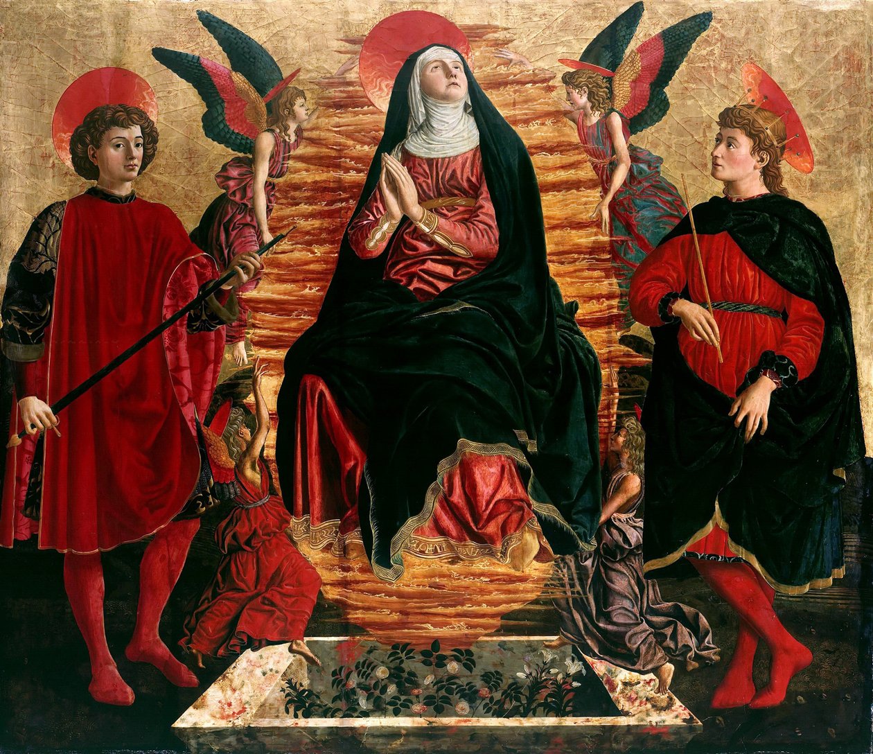 Jomfruens himmelfart med de hellige Julian og Minias, 1449-1450 af Andrea del Castagno