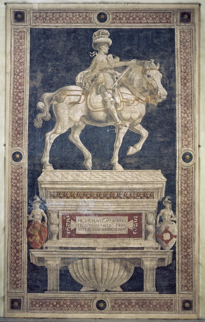 Ridemonument af Niccolo Marucci da Tolentino (d.1435), 1456 (fresco) af Andrea del Castagno
