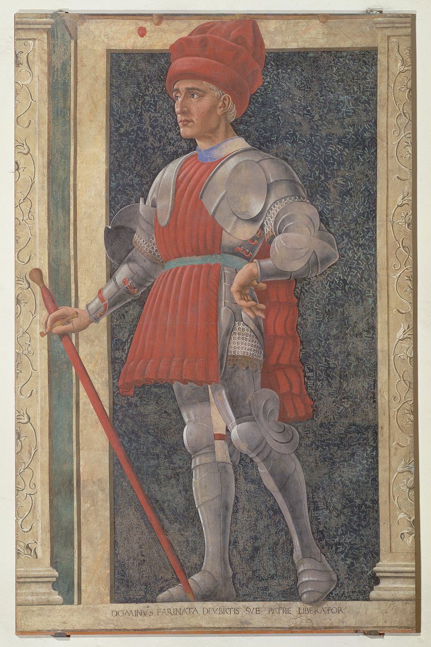 Farinata degli Uberti (d.1264) fra Villa Carducci-serien af berømte mænd og kvinder, ca. 1450 (se 28492 for detaljer) af Andrea del Castagno
