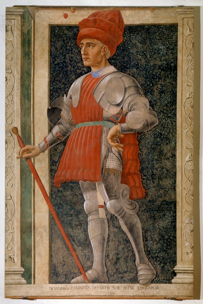 Portræt af Farinata degli Uberti, italiensk aristokrat og militærleder (frisk af Andrea del Castagno