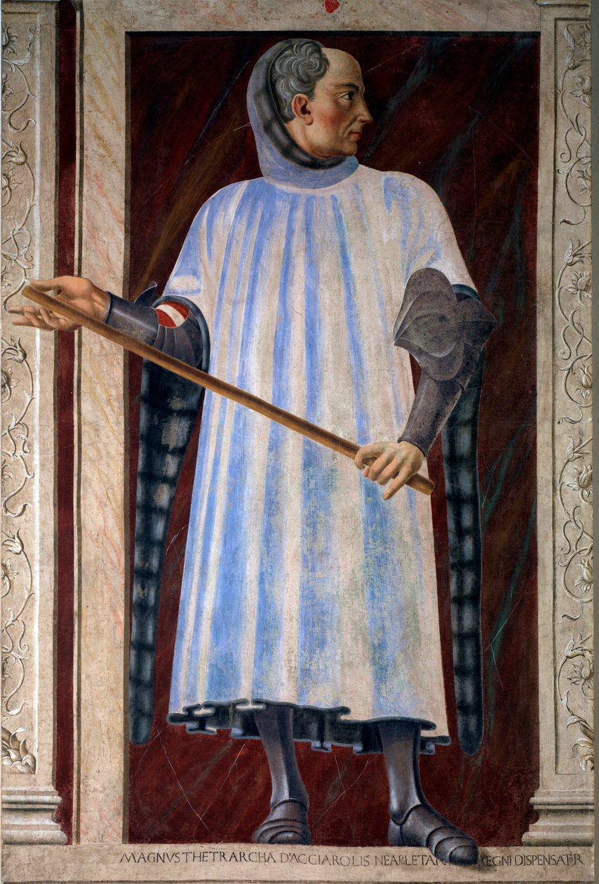Portræt af Niccolo Acciaiuoli, den store senechal i Napoli (Fresco af Andrea del Castagno