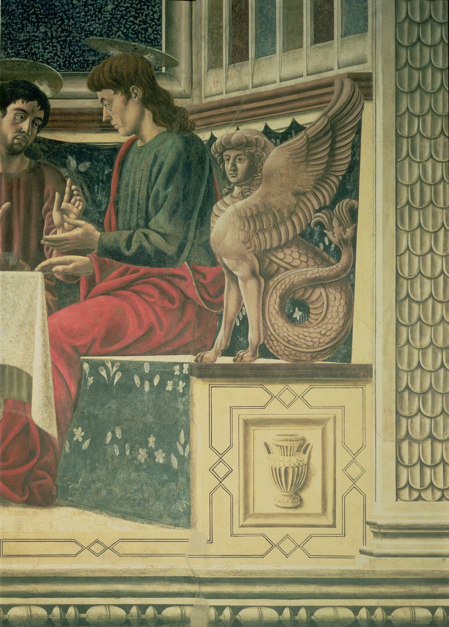 Den sidste nadver, detalje af St. James the Less, 1447 fresko-detalje af 85172 af Andrea del Castagno