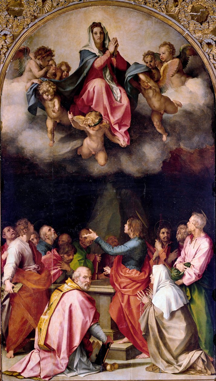Assumption Passerini-maleri af Andrea del Sarto (1486-1531) 1522 Dim.379x222 cm Firenze, Palazzo Pitti af Andrea del Sarto