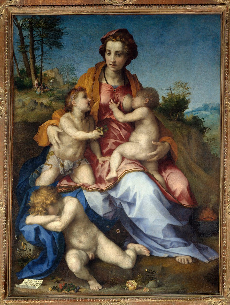 Charite-maleri af Andrea del Sarto (1486-1531) 1518 søn. 1,85 x 1,37 m. Paris. af Andrea del Sarto