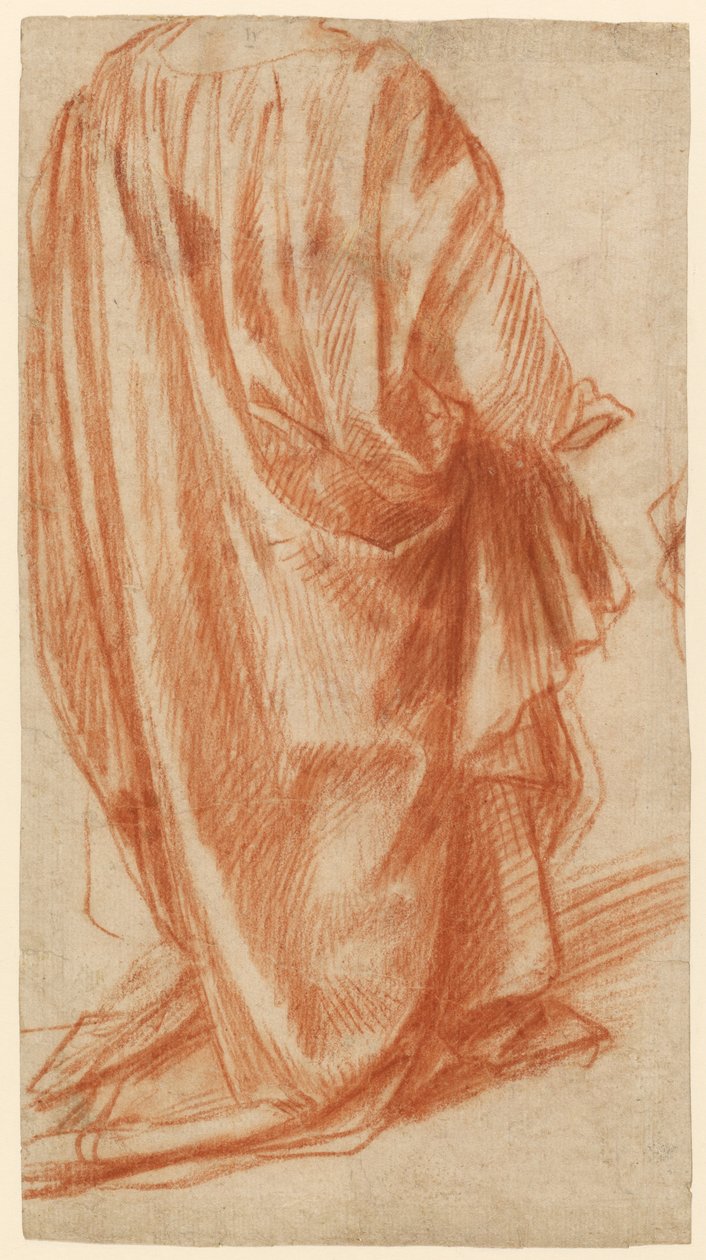 Studie von Drapierungen (recto); Studie eines nackten Mannes (verso) af Andrea del Sarto