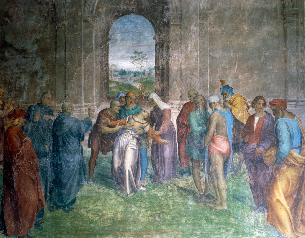 Healing of the Possessed Woman, af Andrea del Sarto af Andrea del Sarto