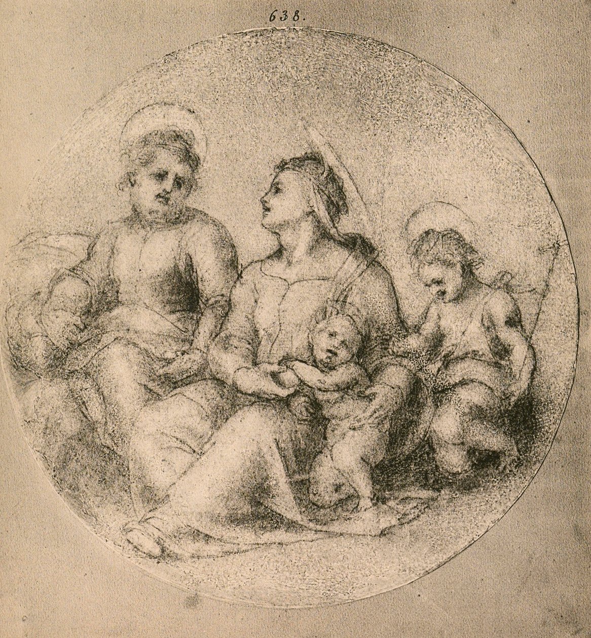Hellig familie med spædbarnet St. John af Andrea del Sarto