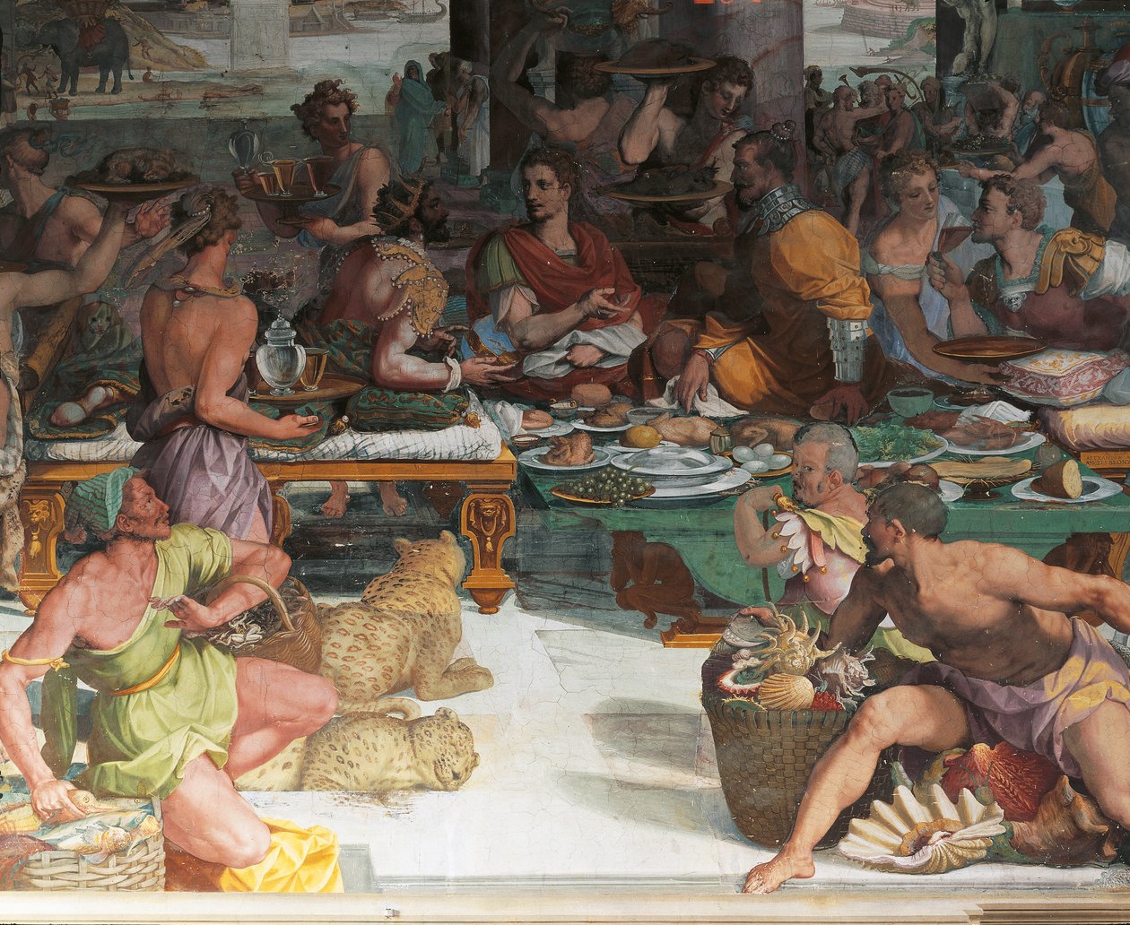 Julius Cæsar modtager Ægyptens skat (fresko) af Andrea del Sarto