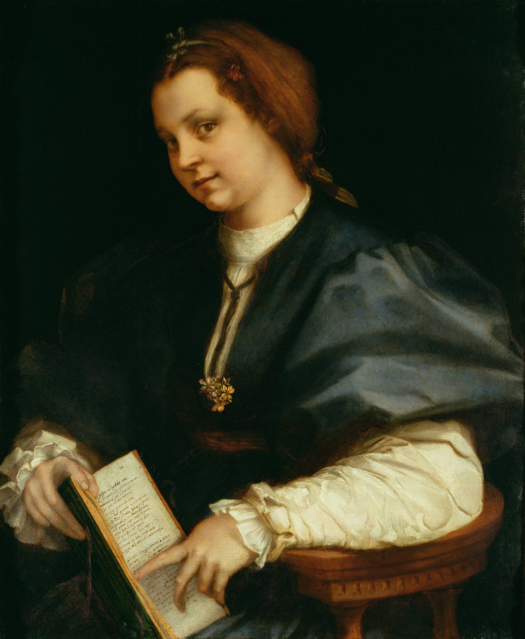 Dame med versbog af Petrarca, ca.1514 af Andrea del Sarto
