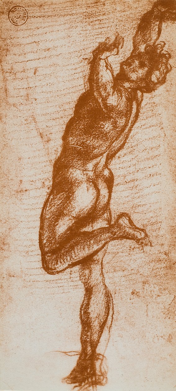 Mandsfigur, tegning af Andrea del Sarto. Kabinet for tegninger og tryk, Uffizi Gallery, Firenze af Andrea del Sarto