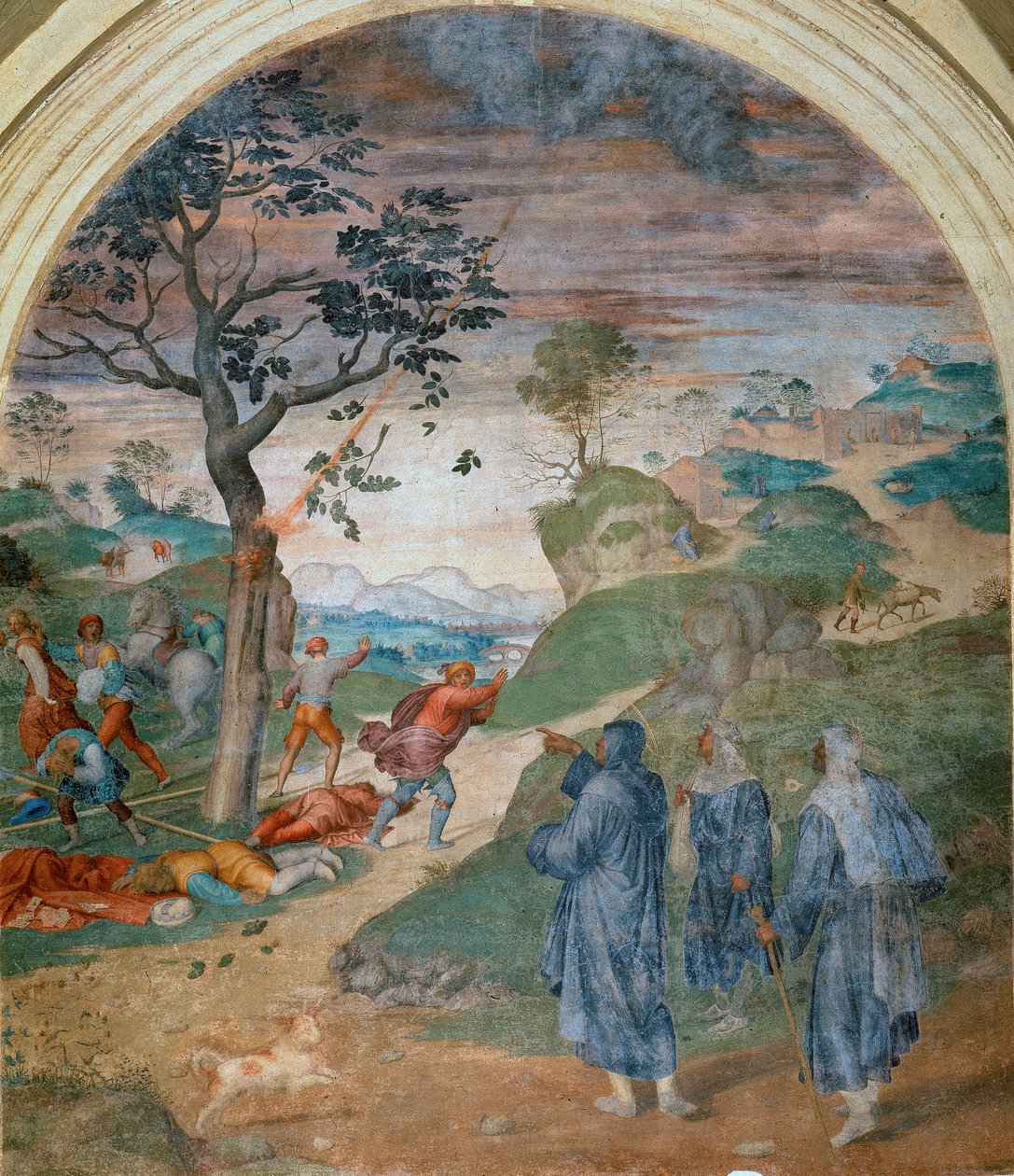 S. Filippo Benizzi straffer blasfemikerne, 1509-1510 af Andrea del Sarto