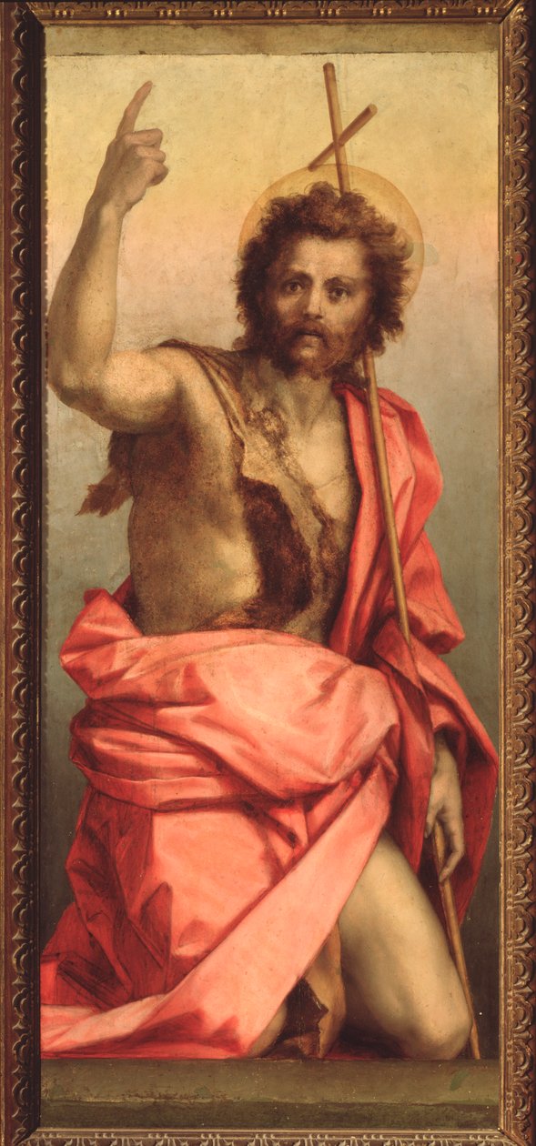 Johannes Døberen, St. Agnes altertavle (maleri, 1525-1528) af Andrea del Sarto