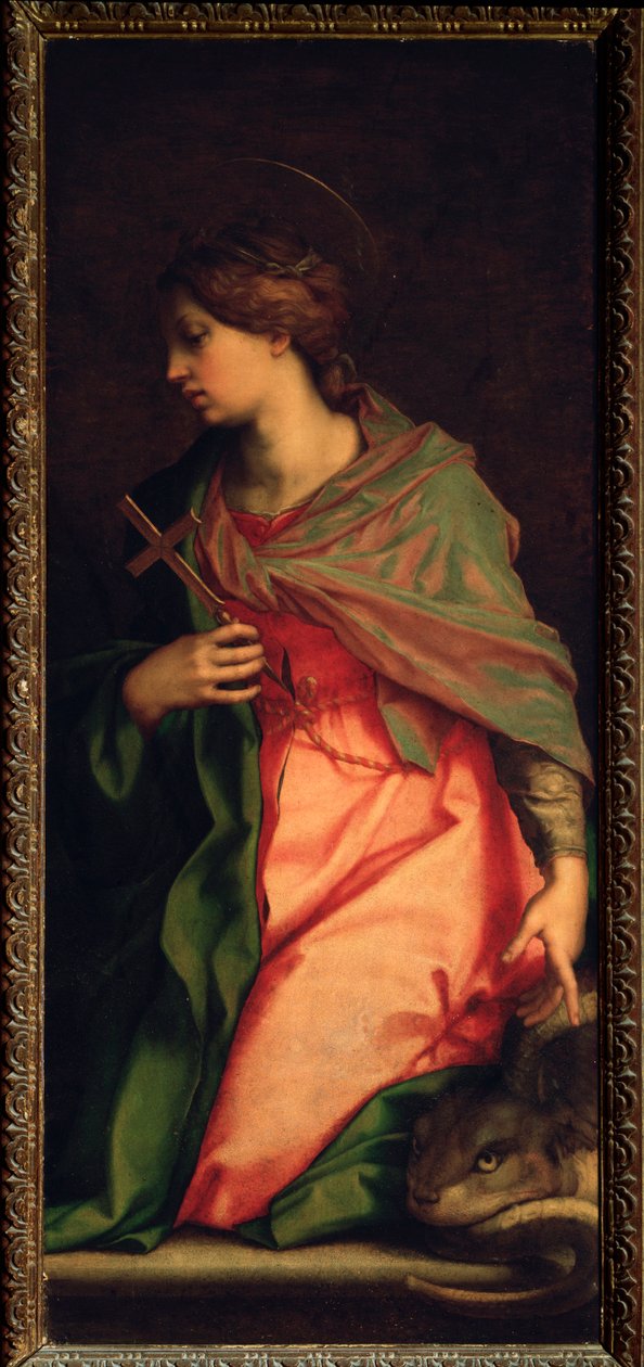 Sankt Margarita af Antiokia, altertavle af St. Agnes (maleri, 1525-1528) af Andrea del Sarto