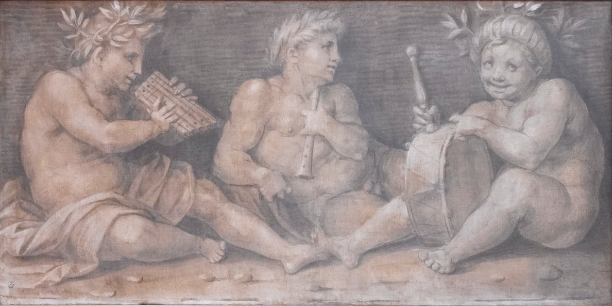 Scene med figurer i klassisk stil af Andrea del Sarto