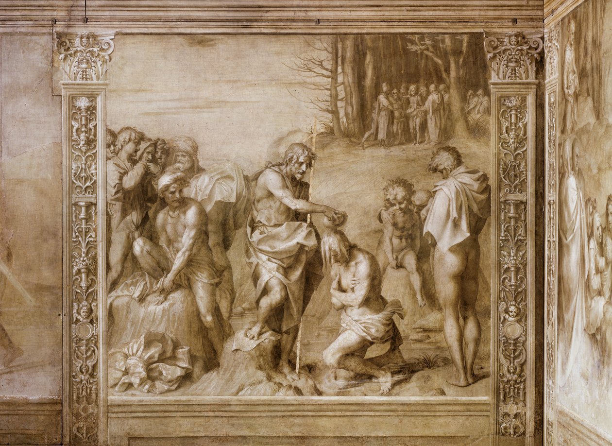 Historier om Johannes Døberen: Dåb af menneskemængden af Andrea del Sarto