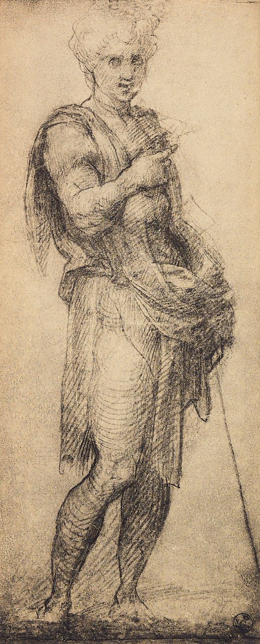 Studie af en mandsfigur, tegning af Andrea del Sarto. Kabinet for tegninger og tryk, Uffizi Gallery, Firenze af Andrea del Sarto