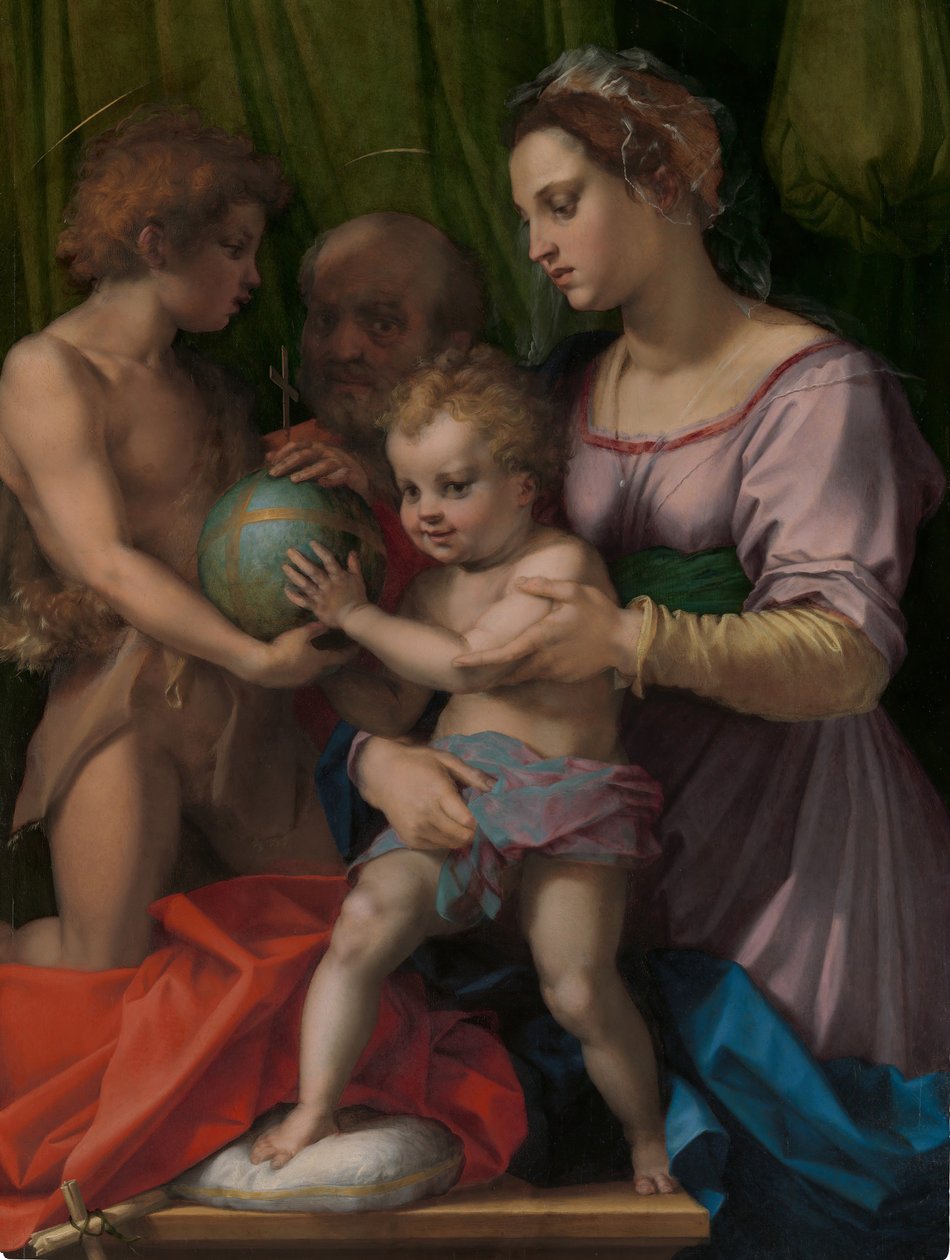 Den hellige familie med den unge Sankt Johannes Døberen, ca. 1528. af Andrea del Sarto