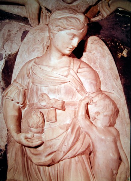 Velgørenhed, fra kardinal Forteguerris begravelsesmonument (marmor) (detalje af 434103) af Andrea del Verrocchio