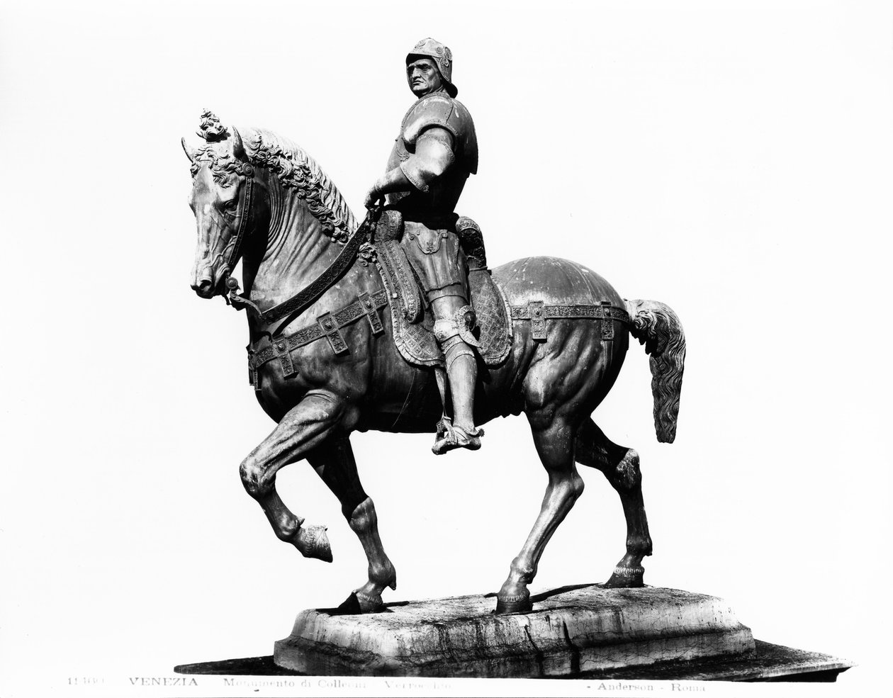 Rytterstatue af condottiere Bartolomeo Colleoni (1400-75) (bronze) (s/h foto) af Andrea del Verrocchio
