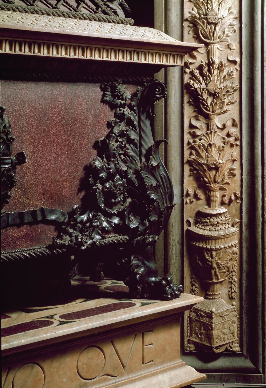 Begravelsesmonument af Piero og Giovanni de Medici, søn af Cosimo de Medici den tidligere. Skulptur af Andrea del Verrocchio