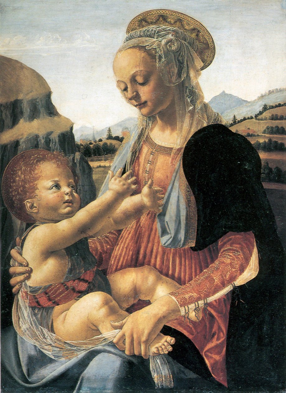 Tysk: Maria mit dem Kind Jomfru med det siddende barn af Andrea del Verrocchio