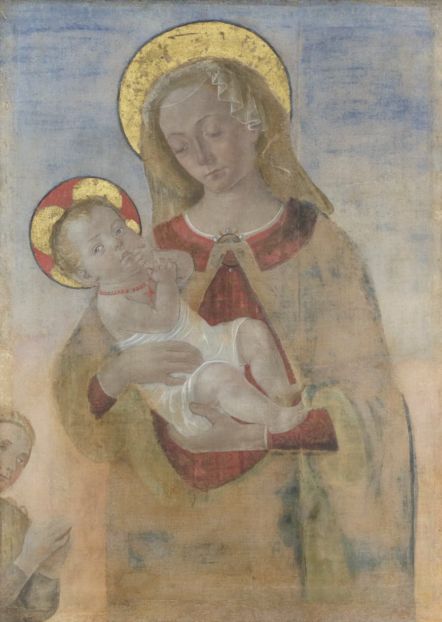 Madonna med barn og bedende, ca. 1470-80 (olie på lærred) af Andrea del Verrocchio