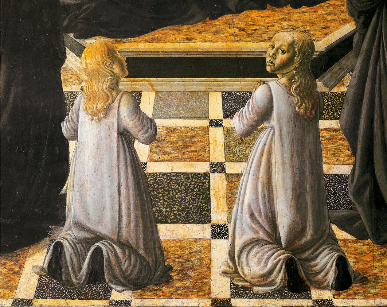Andrea del Verrocchion (1437-1488) Saint Monica, yksityiskohta, Santo Spiriton kirkko, Firenze af Andrea del Verrocchio