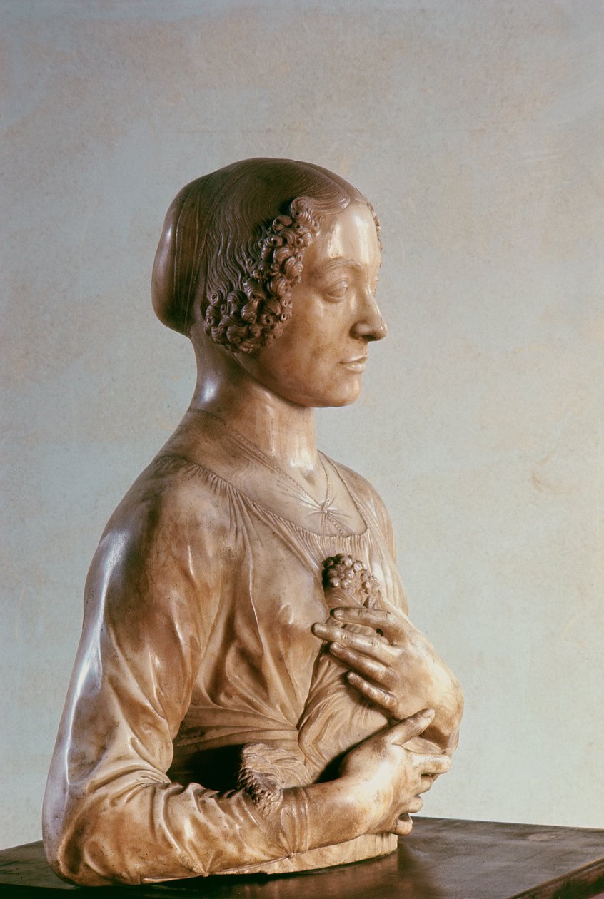 Kvinde med en buket, ca. 1475-80 (marmor) af Andrea del Verrocchio
