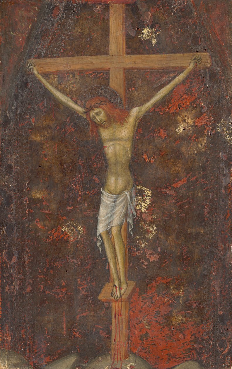 Kristus på korset [omvendt], ca. 13801390. af Andrea di Bartolo