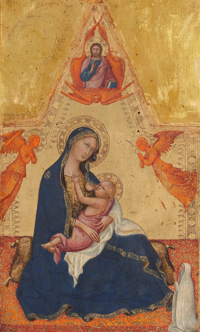 Ydmyghedens Madonna, The Blessing Christ, Two Angels, and a Donor [forside], ca. 13801390. af Andrea di Bartolo