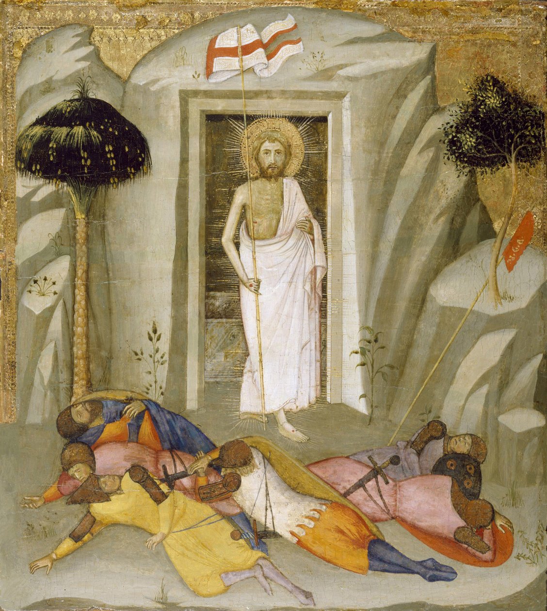 The Resurrection, ca. 1390-1410 (tempera maling og bladguld på panel) af Andrea di Bartolo