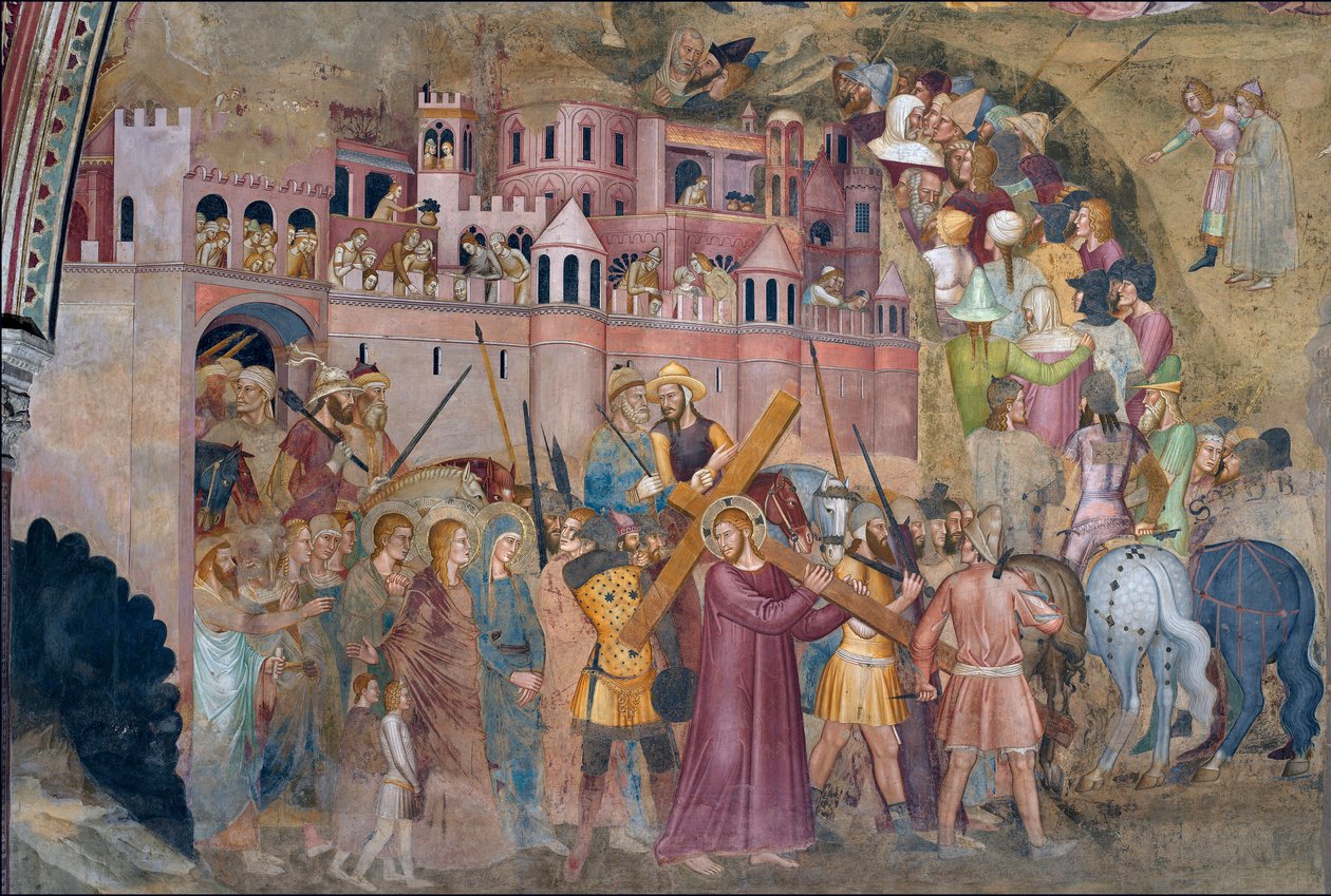 Kristus bærer korset - Kristus bærer korset - Fresko fra det spanske kapel af Andrea di Bonaiuto af Andrea di Bonaiuto (fl.1343 77)