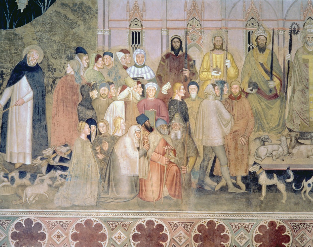 The Church Militant and Triumphant, detalje, fra det spanske kapel, c.1369 af Andrea di Bonaiuto