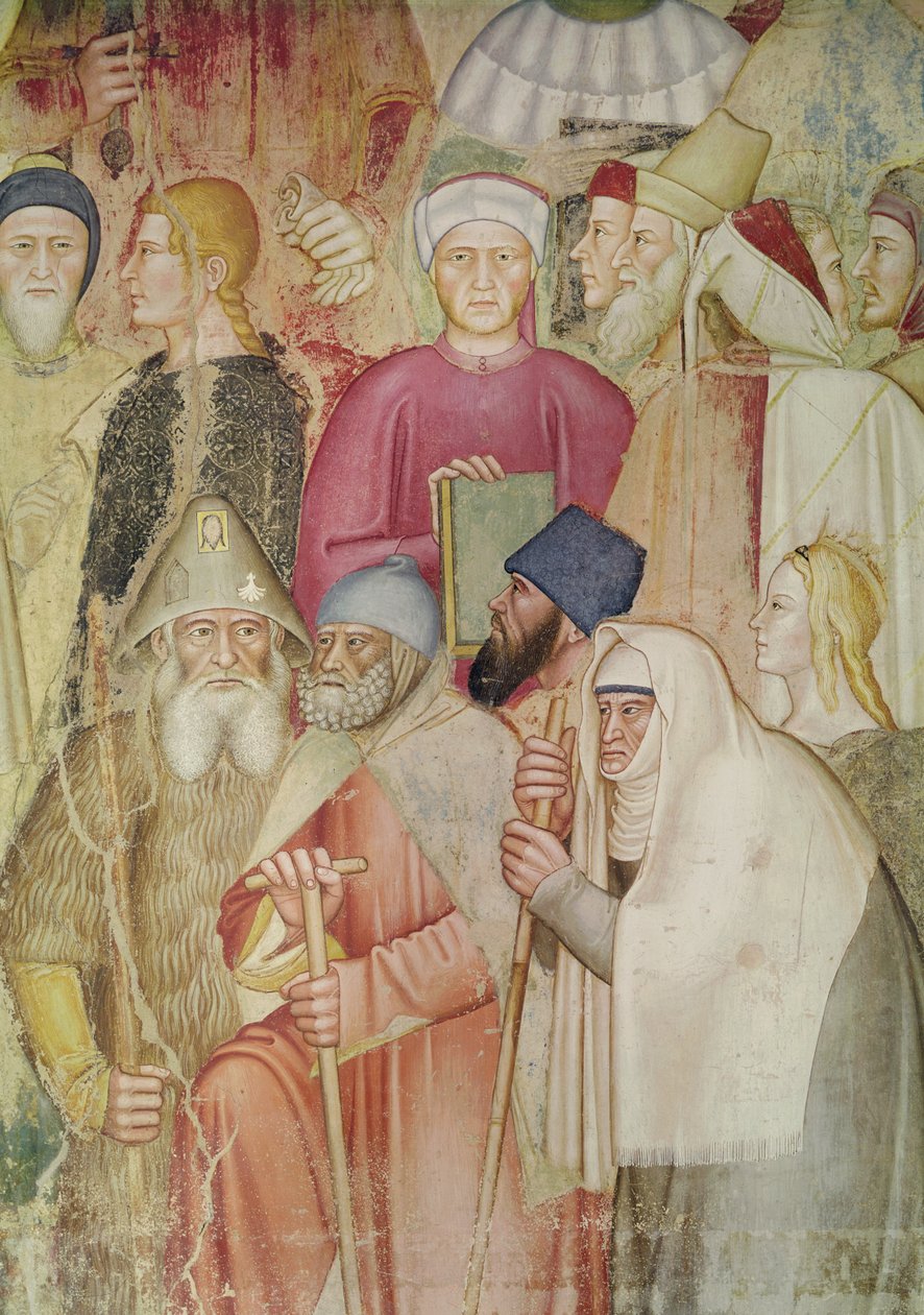 The Church Militant and Triumphant, i det spanske kapel, detalje på højre side, fresco ca. 1369 af Andrea di Bonaiuto
