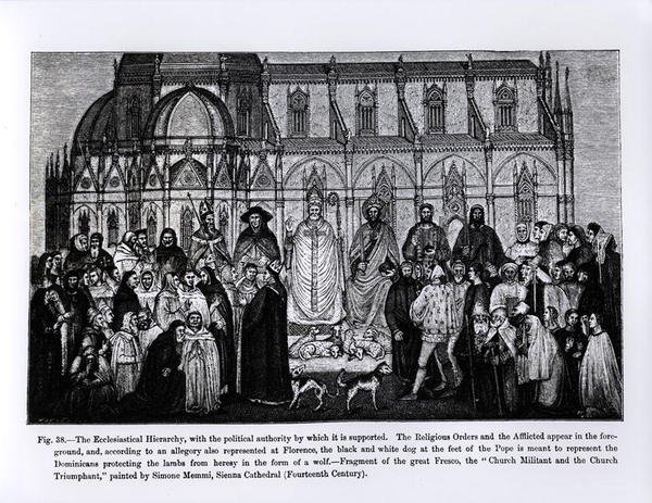 Det kirkelige hierarki, fra videnskab og litteratur i middelalderen og renæssancen, skrevet og indgraveret af Paul Lacroix, 1878 af Andrea di Bonaiuto fl.1342 77 after Andrea di Bonaiuto fl.1342 77 after