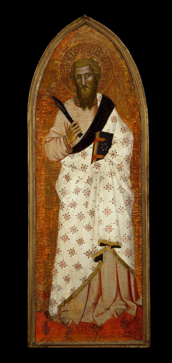 St. Bartholomew, ca. 1360-65 (tempera og bladguld på træpanel) af Andrea di Bonaiuto fl.1343 77 Andrea di Bonaiuto fl.1343 77