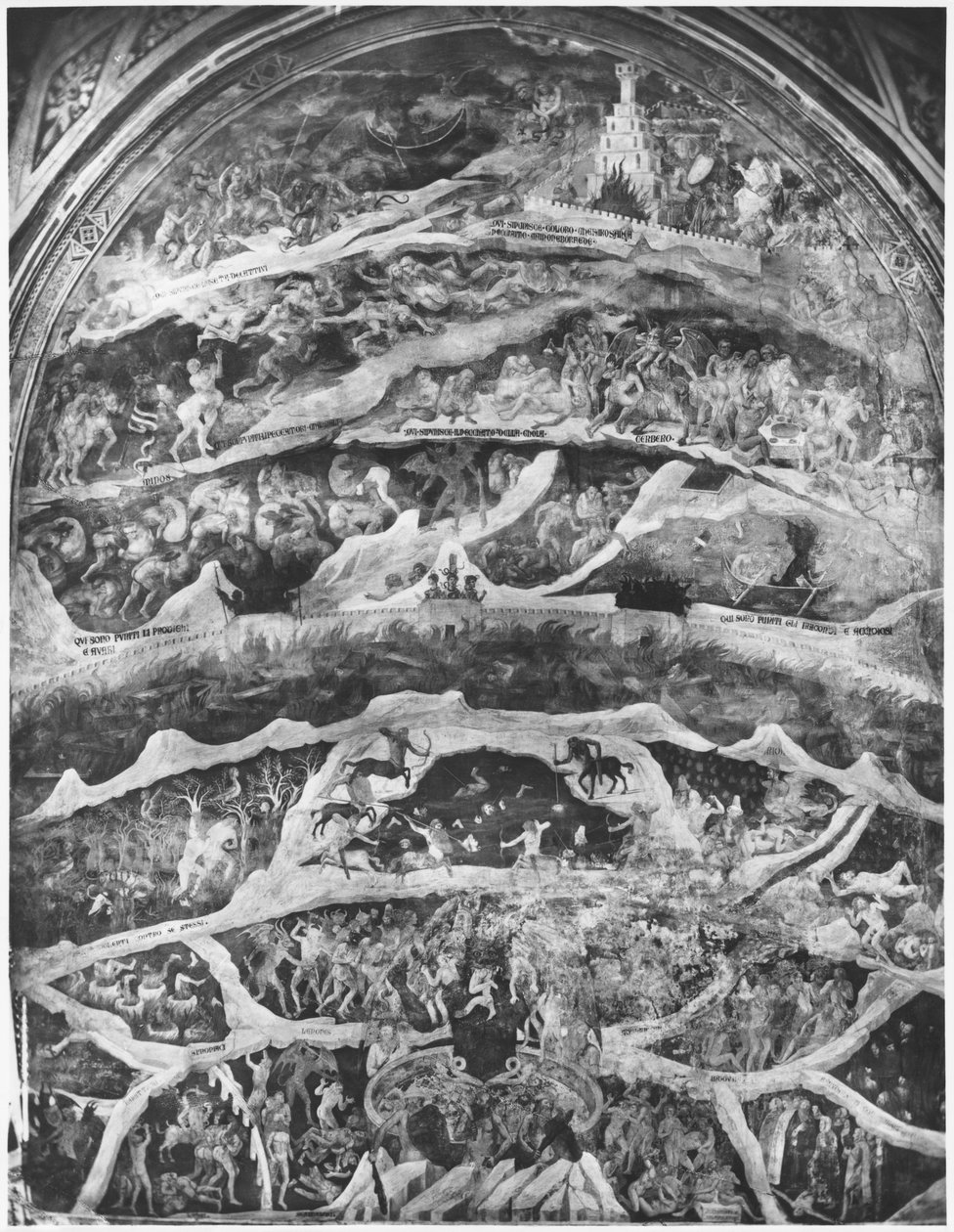 Helvede, fra The Divine Comedy (Inferno) af Dante Alighieri (1265-1321) af Andrea di Cione Orcagna
