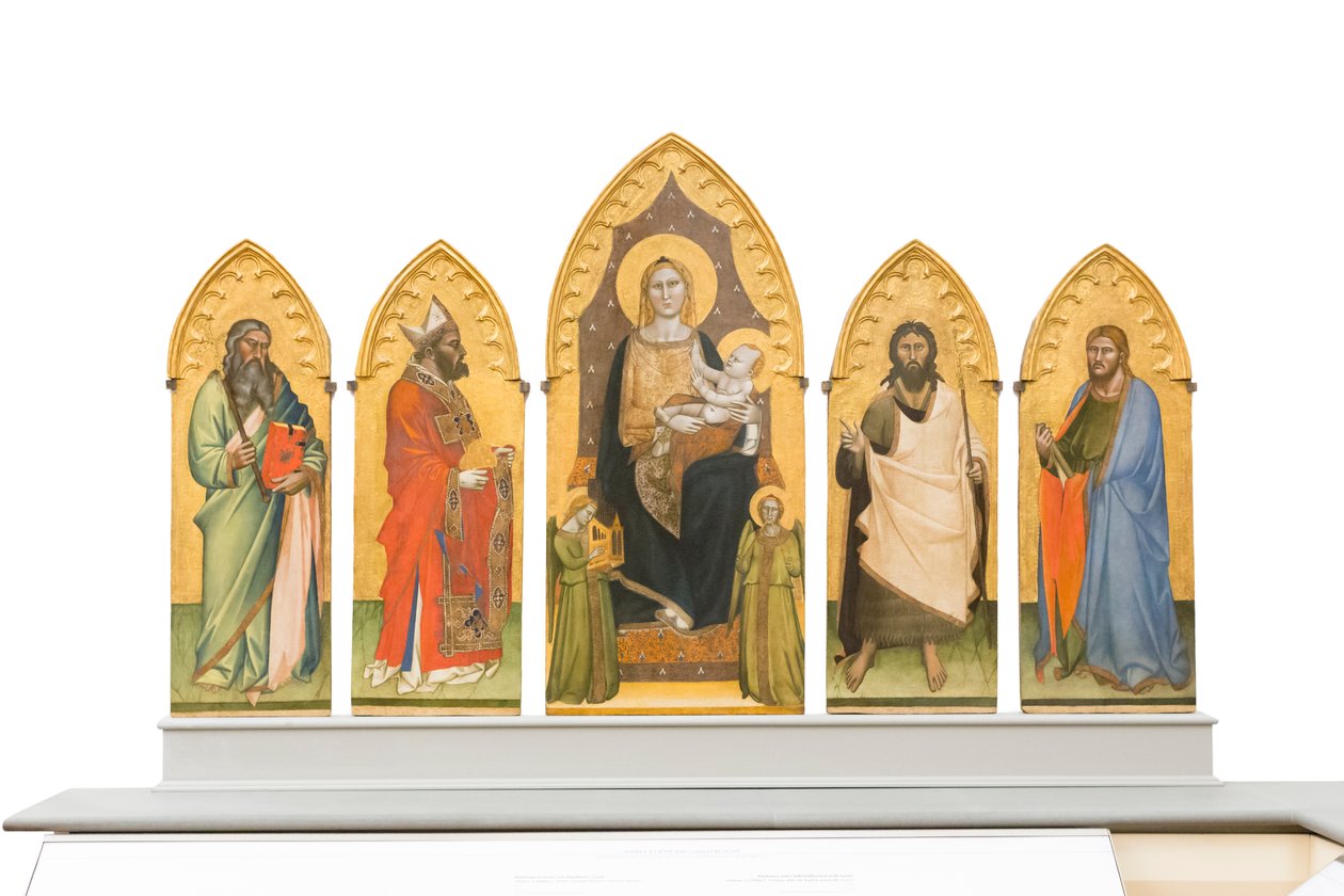 Madonna og Child troner med helgener af Andrea di Cione Orcagna