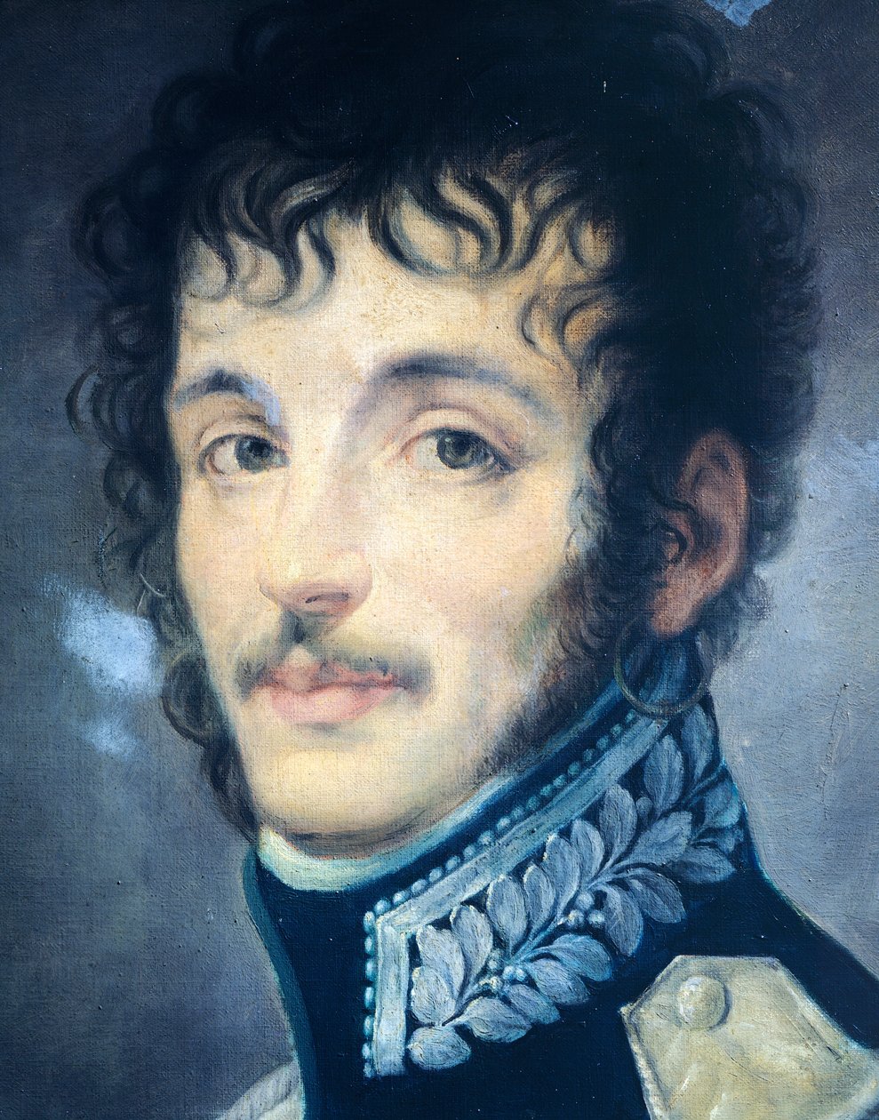 Grev Teodoro Lechi i uniformen for den kongelige garde af den italienske hær, af Andrea Appiani, detaljer af Andrea the Elder Appiani