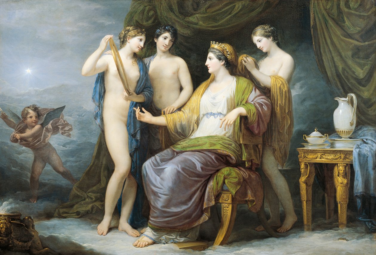 Juno badning eller Juno påklædt af Graces, af Andrea Appiani (1754-1817), olie på lærred af Andrea the Elder Appiani