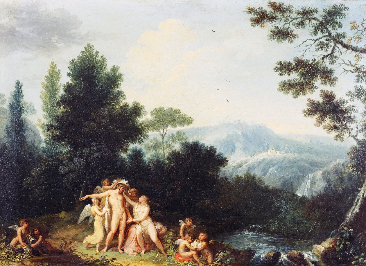 Mars og Venus, ca. 1801, af Andrea Appiani (1754-1817), olie på træ, 24,5x34,5 cm af Andrea the Elder Appiani