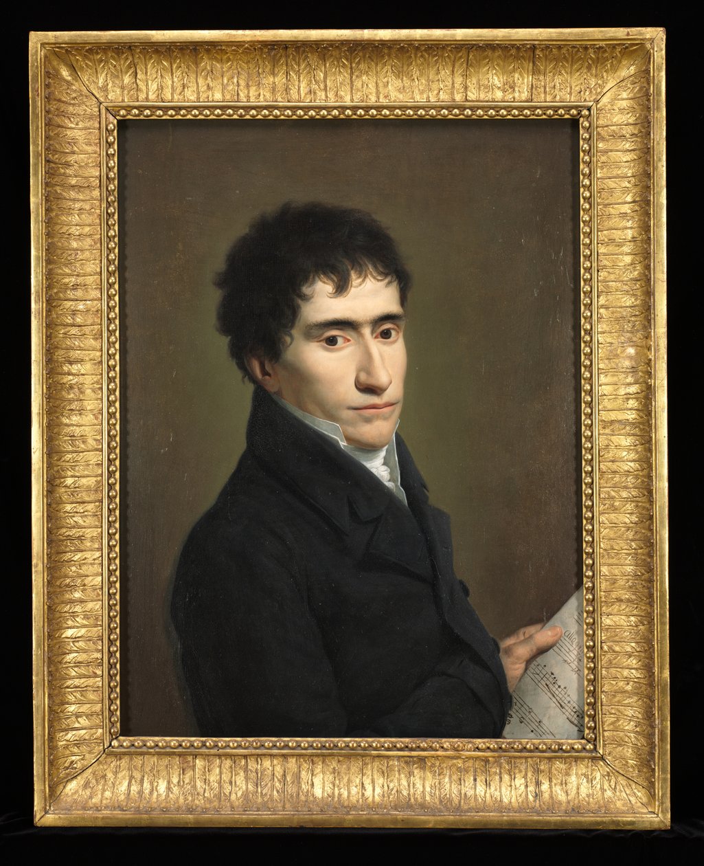 Portræt af en musiker, ca. 1800 (olie på træ) af Andrea the Elder Appiani