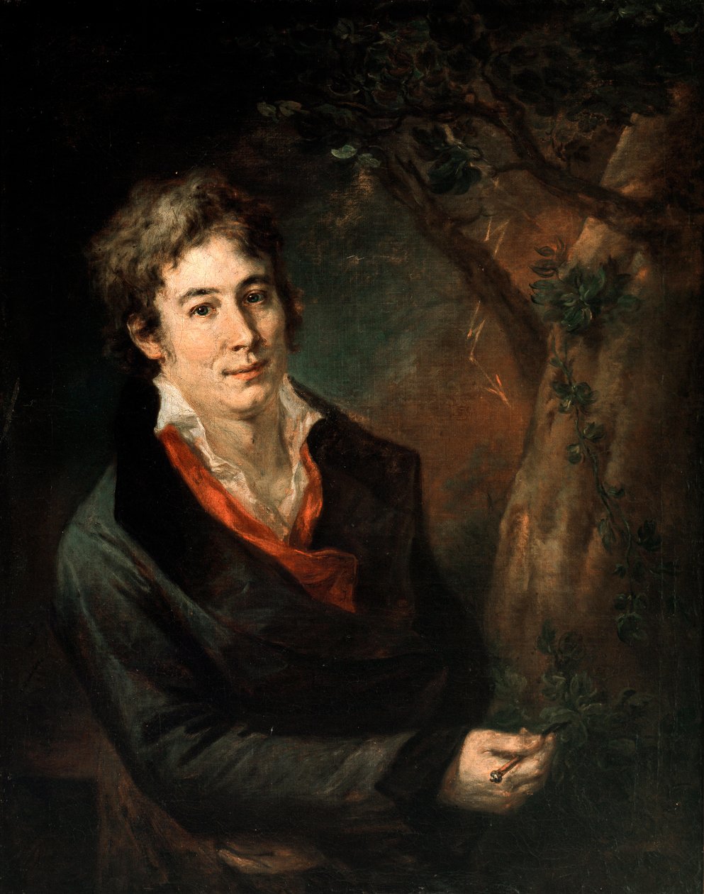 Portræt af den italienske digter og dramatiker Ugo Foscolo (1778-1827) Maleri af Andrea Appiani (1754-1817) af Andrea the Elder Appiani