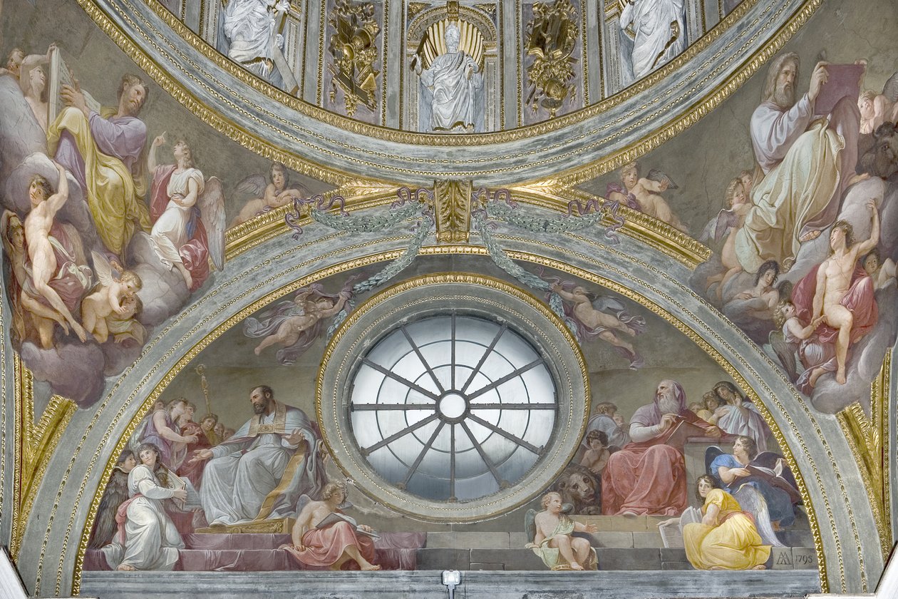 Sankt Augustin og Sankt Hieronymus, 1792-95 af Andrea the Elder Appiani