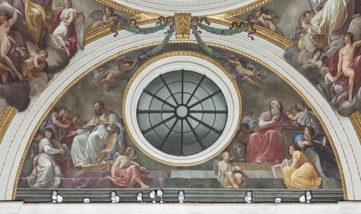 Sankt Augustin og Sankt Hieronymus, 1792-95 af Andrea the Elder Appiani