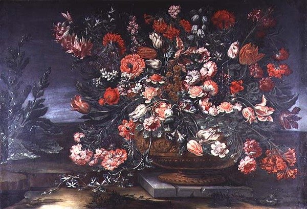 Stilleben med blomster af Andrea the Elder Scacciati
